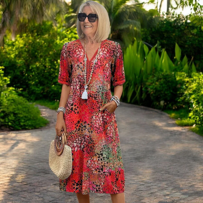Vestido fluido con un efecto favorecedor